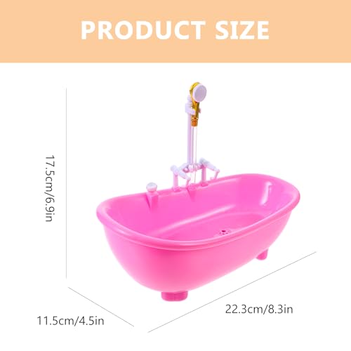 Toyvian Toy Bathtub for Dolls, Baby Doll Real Working Bath Set Electric Bathtub with Shower and Faucet Pretend Play Toy Play Water Accessories Fits Most Dolls Up to 12'' (Pack of 2) - size: 22.3 x 11.5 x 17.5cm (Pack of 2)