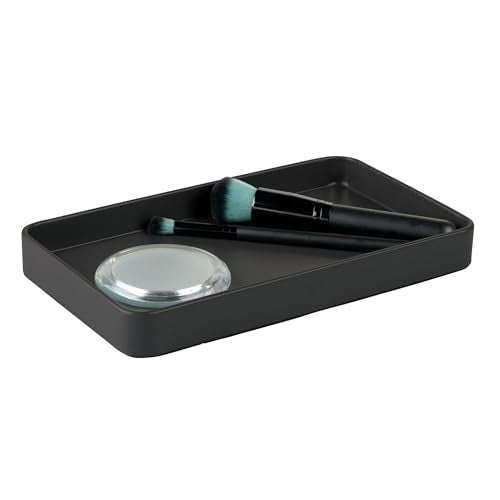 iDesign Steel Vanity Tray for Bathroom Organization and Storage - Matte Black - color: Matte Black, style: Pack of 1