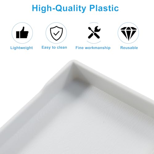 Small Bathroom Vanity Tray, 8 inch x 4 inch, White | Mini Soap Dispenser, Rectangular Serving Tray, For Candle, Lotion Bottles, Scrubber - color: White, size: 8" x 4" x 0.7"