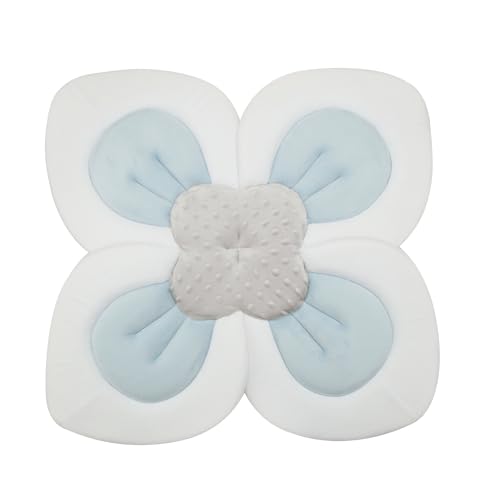 PandaEar Baby Bath Pad for Infant Newborn | Soft Flower Petals for Sink Bathtub Essentials Shower Gift (Blue) - color: Blue