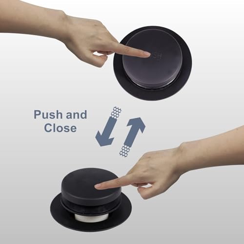 HIDROP Matte Black Toe Touch Tub Drain Trim Kit, 1-Hole Overflow Faceplate | Tip Toe, Stainless Steel Bathtub Drain, Universal Fine/Coarse Thread fit 1-3/8" or 1-1/2" Tub Drain, Tub Drain Replacement - color: Black, style: 1 Hole