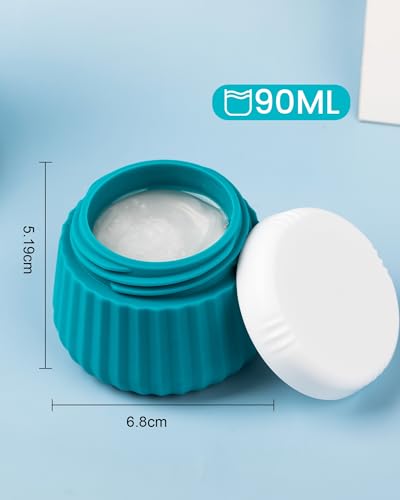 Mrsdry Travel Containers for Toiletries 4 Pack, TSA Approved Travel Size Toiletries, Travel Size Containers, With Clear Bag Leak Proof Silicone Jars, Travel Essentials Creams Jars Carrying Small Items - color: Ocean Sunset, size: 3 oz