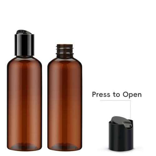 TUZAZO 10 Pack 3.4 oz Amber Plastic Travel Bottles for Toiletries TSA Approved Leakproof Travel Size Containers Empty Small Plastic Shampoo Lotion Bottles - color: Amber
