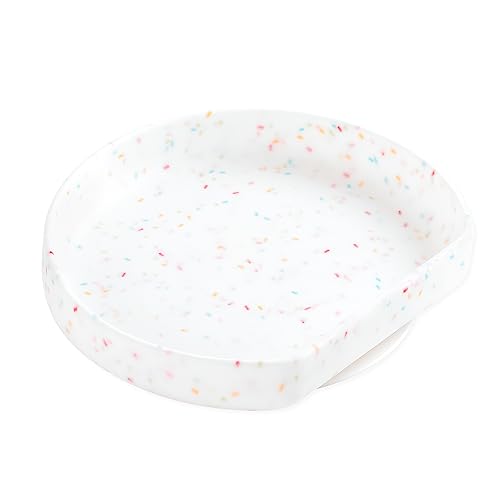 Bumkins Toddler and Baby Suction Plate, Silicone Grip Dish for Babies and Kids, Baby Led Weaning, Children Feeding Supplies, Non Skid Sticky Bottom, Platinum Silicone, 6 Months Up, Vanilla Sprinkles - color: B6 Vanilla Sprinkle-GP