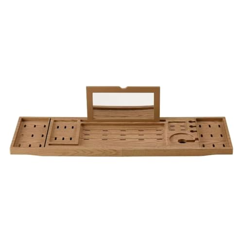 Bathtub Tray, Retractable Bathtub Rack for Bathtub, Sturdy and Waterproof Home Spa, Favored Gift by Lady Teak Color