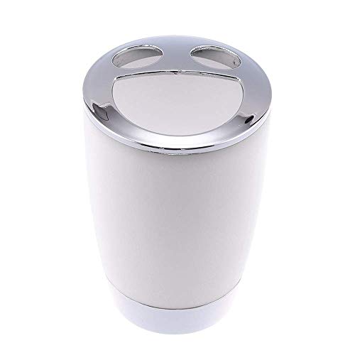 6Pcs Bathroom Accessory Tumbler Toothbrush Holder Bin Soap Dish Dispenser (White) - color: White