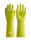 LANON wahoo Skin-Friendly Cleaning Gloves, Dishwashing Kitchen Gloves with Cotton Flocked Liner, Reusable, Non-Slip, Bud Tender, Large - color: Bud Tender, size: Large (Pack of 1)