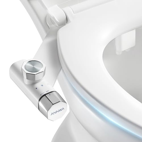 Non-Electric Bidet Attachment for Toilet Seat, Daul Clean Nozzles 3 Modes Adjustable Water Pressure Bidet Toilet Seat Attachment with Pressure Controls Feminine/Posterior Wash (TT17N)