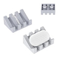 Soap Dishes with Suction Cups, Silicone Soap Holder & Saver with Drainage, Bar Soap Holder for Shower for Bathroom, Kitchen, Bathtub, Easy to Clean, Keep Soap Dry, Extend Soap Life(Light Grey) - color: Light Grey