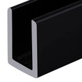Brixwell SDCD38BL-CCP4 Black 3/8" Fixed Panel Shower Door Deep U-Channel 4 inch Sample - color: Black, size: 4 Inch - Sample