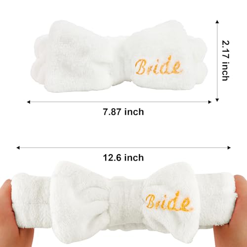 Semato Bachelorette Party Favor Set - Bride & Bridesmaid Spa Headbands (1 Bride + 7 Navy Blue) - color: 1 bride+ 7 navy blue