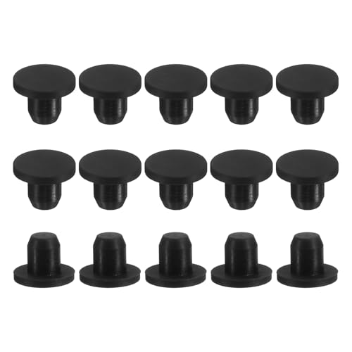 uxcell 15Pcs Silicone Hole Plug, Waterproof Solid T-Shaped Rubber Stoppers Bottle Seal Tube Pipe Plug End Cap for 8.2mm/0.32" Hole for Bathtub Bottle, 0.35" Plug Height, Black - color: Black, size: For 8.2mm/0.32" Hole, 0.35" Plug Height