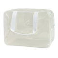 PVC Clear Pure Color Transparent Large Zipper Cosmetic Pouch Travel Makeup Cosmetic Bag with Handle for Travel Bathroom Toiletry Organizer (A23014-101-44) - color: A23014-101-44