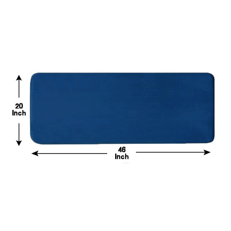 Madeals Memory Foam Long Bathroom Rug Sets 5 Piece Ultra Absorbent Runner Bath Mat for Bathroom - Non-Slip 5 Piece Bathroom Mat Set Navy Blue - color: Navy Blue, size: L-20"x 46"/20"x 32"/17"x 24"/Contour/Lid Cover