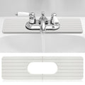 Teenyyou an Oval Hole White Faucet Mat for Kitchen Sink Bathroom 17.32" x 4.6" Kitchen Faucet Absorbent Mat Diatomite Splash Guard Quick Drying Stone Drip Catcher Hole 6.22" x 2.28" - color: White, style: an Oval Hole