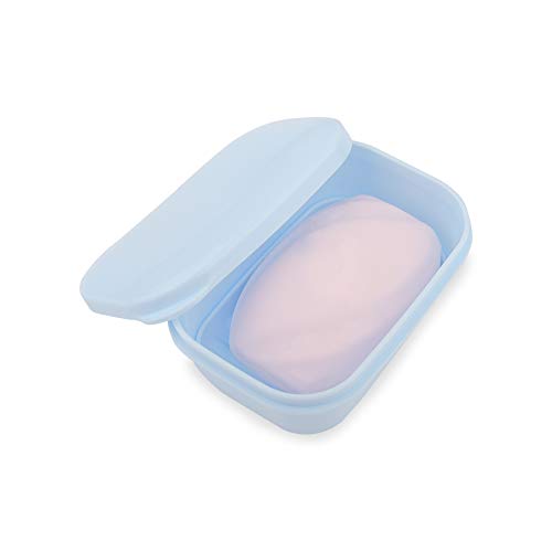 Soap Dish 2 Pack Waterproof Portable Soap Tray for Travel, Home, Outdoor, Camping, Gym - Sky Blue - color: Sky Blue
