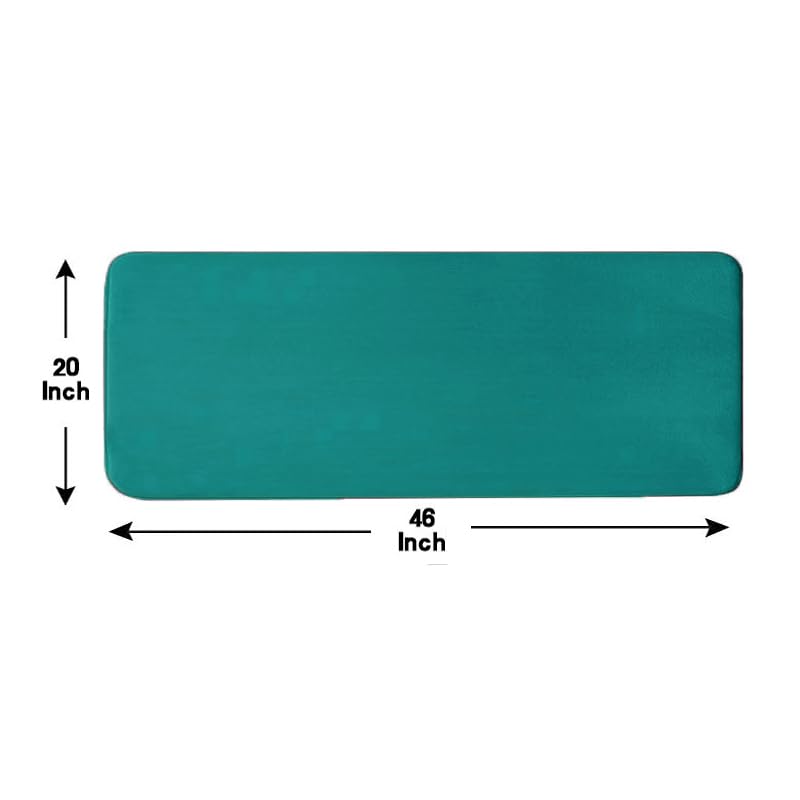 Madeals Memory Foam Runner Bathroom Rug Sets 5 Piece Ultra Absorbent Long Bath Mat for Bathroom - Non-Slip 5 Piece Bathroom Mat Set Teal - color: Teal Blue, size: L-20"x 46"/20"x 32"/17"x 24"/Contour/Lid Cover