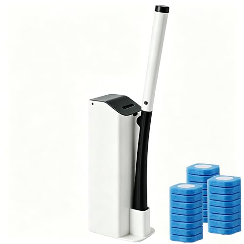 Disposable Toilet Brush and Holder Set with 24 Toilet Cleaner Refills, 2026 New Toilet Wand Kit with Toilet Brush Refill Pads, Disposable Toilet Cleaning System for Bathroom Maintenance (Black) - color: Black