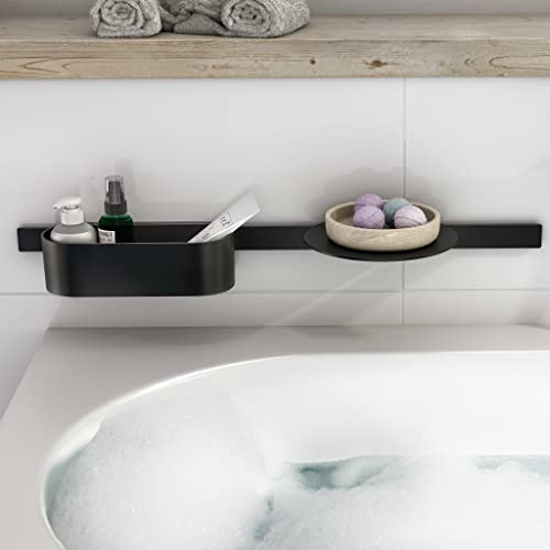 Hansgrohe WallStoris Bathtub Bundle, Bathroom Storage, Accessories Set, no Drilling, Matt Black, 27966670 - color: Matt Black, style: Set / Bathtub