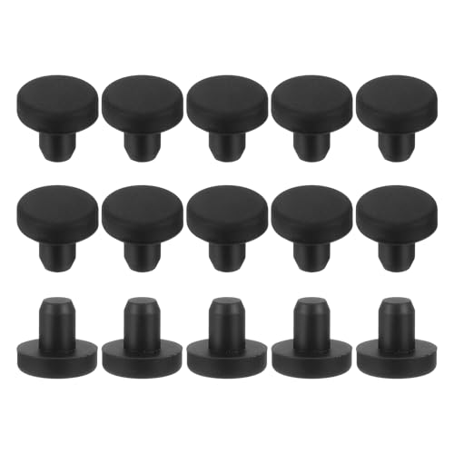 uxcell 15Pcs Silicone Hole Plug, Waterproof Solid T-Shaped Rubber Stoppers Bottle Seal Tube Pipe Plug End Cap for 7mm/0.28" Hole for Bathtub Bottle, 0.35" Plug Height, Black - color: Black, size: For 7mm/0.28" Hole, 0.35" Plug Height