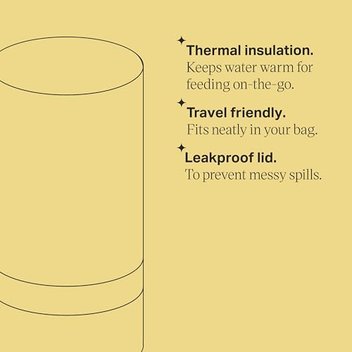 Tommee Tippee Portable Travel Baby Bottle and Food Warmer, Thermal Insulation, Stainless-Steel Flask with Leak-Proof Lid - size: 1 Count (Pack of 1), style: Portable