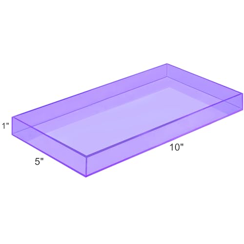 ROYALITA Acrylic Tray Bathroom Tray for Countertop, Guest Towel Holder Tray for Napkin Perfume Jewelry Makeup, Vanity Trays for Soap Dispenser, Aromatherapy, Cup & Candle, Purple - color: Purple