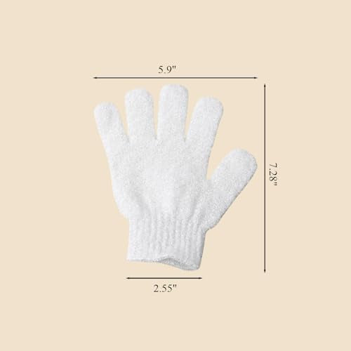 2 PCS Exfoliating Glove Loofah Sponge Exfoliating Body Scrubber Deep Cleansing Removes Dead Skin for Both Women and Men(White) - color: A5-white 1