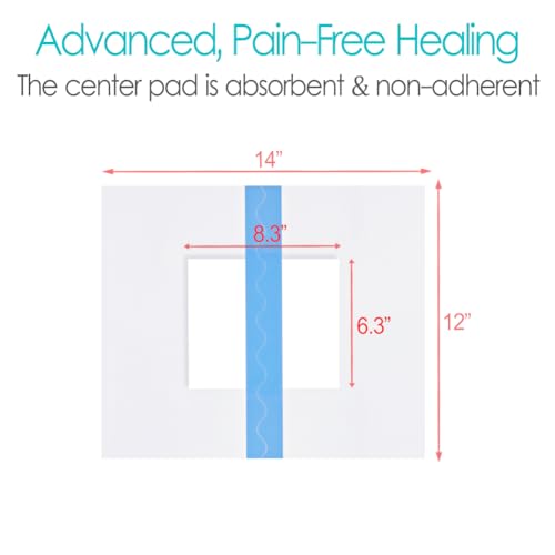 Waterproof Dialysis Port Shower Cover with Non Stick Center Pad Pd Catheter Shower Protection Shiled Chest Central Line Water Barrier Bath Guard Protectors Protective Film 12"X14" Pack of 10 - size: 12"x14" (Pack of 10)