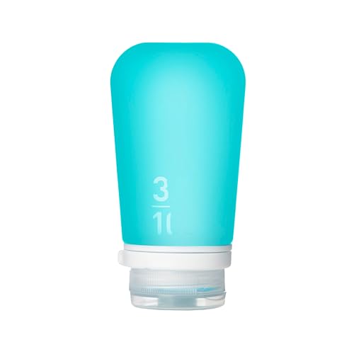 humangear GoToob+ (Large) | Refillable Silicone Travel Bottle | Locking Lid | Food-Safe Material | Aqua, Large (3.4 fl.oz.; 100ml) - color: Aqua, size: 3.4 Ounces