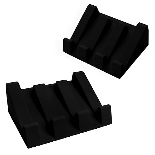 Silicone Soap Dish (USA Patented) Self Draining Bar Soap Holder for Shower Bathroom Sink, Drying Soap Dish Tray Sponge Holder Easy Cleaning Soap Saver Travel Accessories (Black, 2) - color: Black, 2