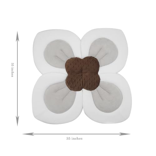 PandaEar Baby Bath Pad for Infant Newborn | Soft Flower Petals for Sink Bathtub Essentials Shower Gift (Grey) - color: Grey