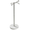 RARXTR Toilet Paper Holder Stand, Bathroom Free Standing Toilet Paper Stand with Modern Marble Base, Post Pivoting Toilet Paper Stand with Stainless Steel Tissue Rack, Rust-Proof (Brushed Nickel) - color: Brushed Nickel, size: With Marble Base