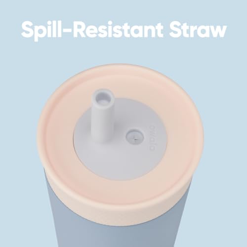 Owala Kids Insulation Stainless Steel Tumbler with Spill Resistant Flexible Straw, Easy to Clean, Kids Water Bottle, Great for Travel, Dishwasher Safe, 12 Oz, Tan and Blue (Seas the Day) - color: Seas the Day, size: 12 Ounces