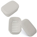 Quatish 2 Pack Travel Soap Containers, Portable Holder with Lid, Camping Gym Travel Case, Beige - color: Beige