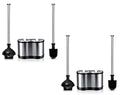 ToiletTree Products Modern Deluxe Freestanding Toilet Brush and Plunger Combo - 5.5" x 9.5" x 18.5" (2 Pack) - style: Combo 2 Pack