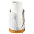 Luxspire Dixie Cup Dispenser, 5-7oz Bathroom Cup Dispenser, Marble Resin Dixie Cup Holder, Disposable Bathroom Paper Cup Holder, Cotton Pad Holder, Guest Bathroom Essentials, Gravel White, 1 Pack - color: Gravel White, size: 5-7oz