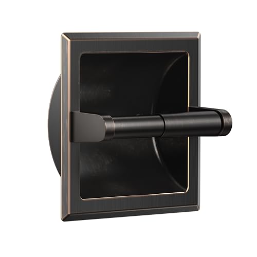 FORIOUS Recessed Toilet Paper Holder, Stainless Steel Durable Tissue Roll Holder Wall Mount for Bathroom Space Saving Design with Mounting Bracket, in Wall Toilet Paper Dispenser, Oil Rubbed Bronze - color: Oil Rubbed Bronze