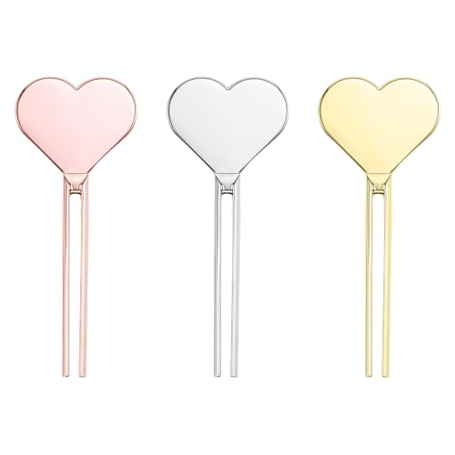 3 Pcs Metal Manual Toothpaste Squeezer Heart Metal Tube Squeezer Rolling Key Tube Key Squeezer Hand Cream Key for Bathroom Cosmetic Aids Accessories (Gold, Silver, Rose Gold)