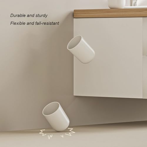 White Toothbrush Cup, Bathroom Cup, Unbreakable Toothbrush Holders for Bathroom, Reusable Plastic Cups for Drinking, Dishwasher Safe,11 Oz, 2 PCS(White&White)
