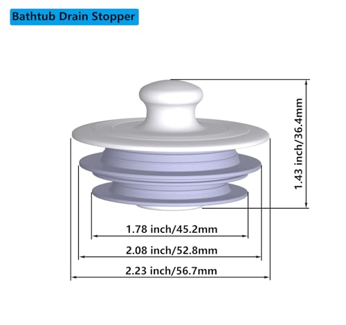 XAJOON Bathtub Drain Stopper,Drain Stopper,Silicone Stopper (Patented Design，Gray) - color: Gray, size: Large
