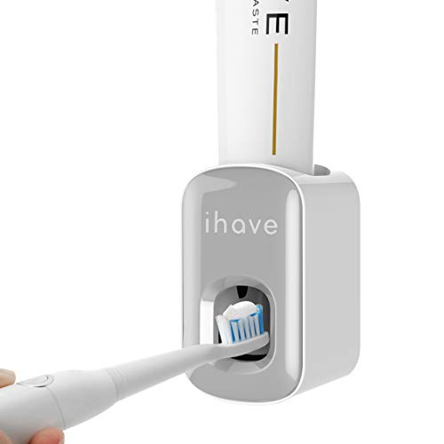 iHave Toothpaste Dispenser Wall Mount for Bathroom Automatic Toothpaste Squeezer (Grey)