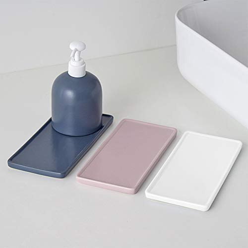 Bathroom Sink Organizer - Ceramic Kitchen Tray, Small Rectangle Candle & Jewelry Tray - White - color: White, size: 7.9" x 3.5" x 1.2"