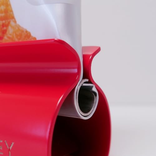 XYKEEY Toothpaste Tube Squeezer - Set of 2 Toothpaste Squeezer Rollers, Metal Toothpaste Tube Wringer Seat Holder Stand (Red) - color: Red