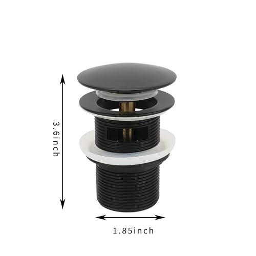 Matte Black Freestanding Bathtub Drain Stopper, Suitable for Most Bathtubs, Compatible with Drain Rough-in Kit - color: Matte Black