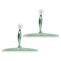 iDesign Bathroom Plastic Shower Squeegee, Clear/Green, Set of 2 | Wall Hook Included - color: Clear/Green, style: Pack of 2
