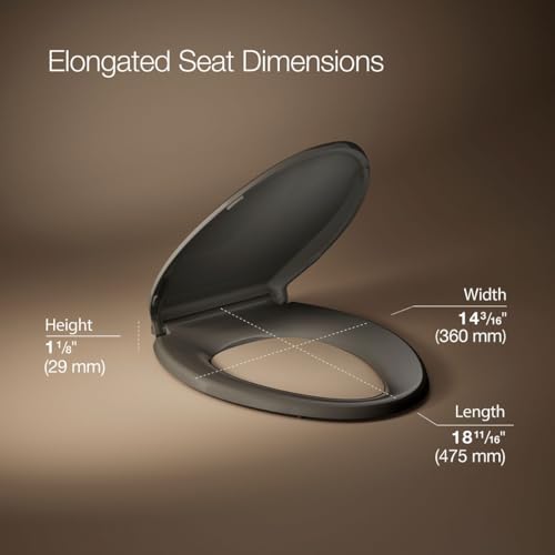 KOHLER 4636-RL-K4 Cachet ReadyLatch Elongated Toilet Seat Slow Close, Soft Close Toilet Seat Quiet Lid, Contoured Grip-Tight Bumpers Installation Hardware, Apartment Essentials, Cashmere (Pack of 2) - color: Cashmere, size: Elongated (Pack of 2)
