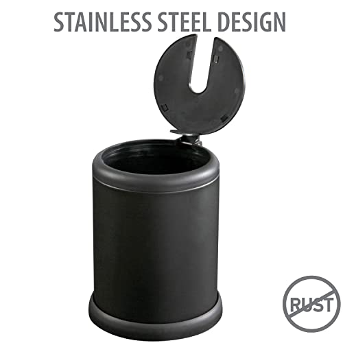 Bath Bliss Toilet Brush and Holder | Self Closing Lid | 360 Degree Brush Head | Bathroom Cleaning | Compact Size | Storage and Organization | Matte Black - color: Matte Black, size: 1 Pack