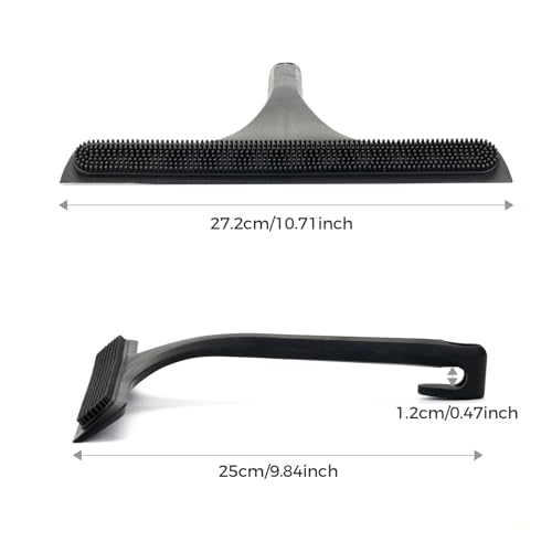 10.7“ Wide All-Purpose Shower Squeegee for Glass Doors, Squeegee for Shower Glass with Hook, Window Squeegee for Home, Small Squeegee for Shower, Bathroom, Car Glass, Mirror (Black) - color: Black, size: 10.7" Wide