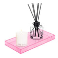 ROYALITA Acrylic Tray Bathroom Tray for Countertop, Guest Towel Holder Tray for Napkin Perfume Jewelry Makeup, Vanity Trays for Soap Dispenser, Aromatherapy, Cup & Candle, Pink - color: Pink
