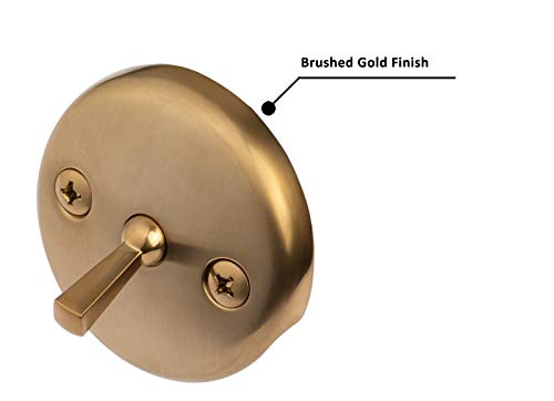 Artiwell Trip Lever Tub Trim Kit Set With Trip Lever Overflow Face Plate, Trip Lever Bathtub Drain with Strainer, Overflow and Matching Screws (BRUSHED GOLD) - color: BRUSHED GOLD